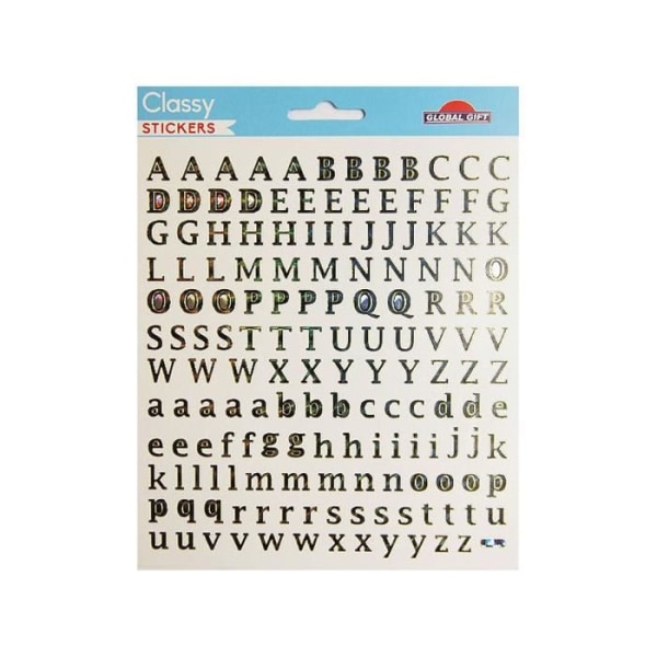 156 Klistermärken - Alfabet - övre och nedre bokstäver - Blank - Stilrent märke