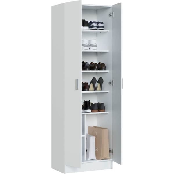 Skoopbevaringsskab - entre møbel - 2 døre med hylder - L59 x P37 x H180 cm - Basic