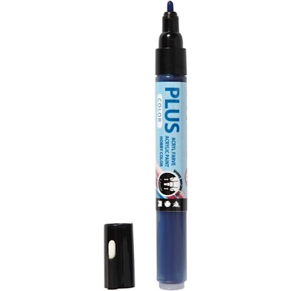 Acrylmalingspenne - Plus Color - Spids 1-2 mm - Marineblå - Blandet - Voksen marinblå