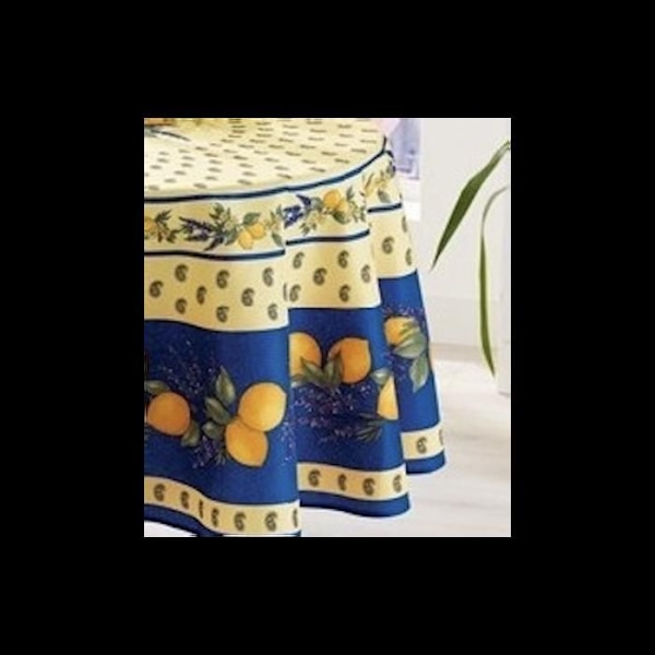 Runddukar - Provençalska - Citrongul - 180 cm - 100% Polyester - Fläckbeständigt Röd
