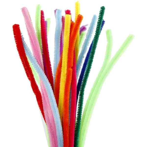 Creotime fil chenille 200 bitar 30 cm 30 cm 9 mm multicolor