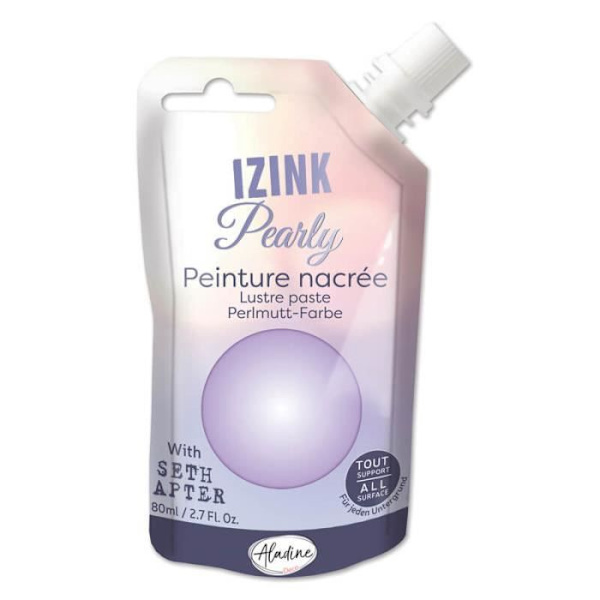 Maleri - Izink - Pearly - Pastel violet - 80ml - Multi-underlag cremet Pastelllila