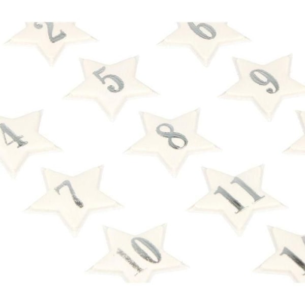 Autocollants Puffies 3D XL Julekalender sølv stjerner Silver