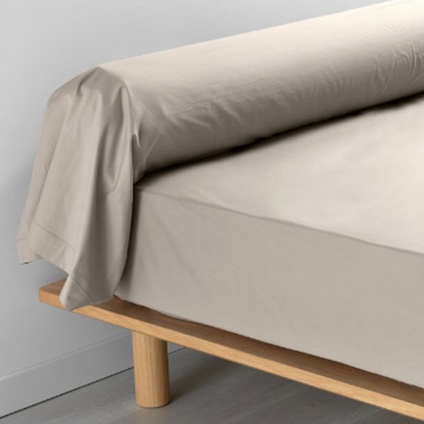 Tyynyliina - Luonnollinen - 85x185 cm - Puuvillapercale - Pehmeys - 2 hengen sänkyyn tarkoitettu päällinen kastanj