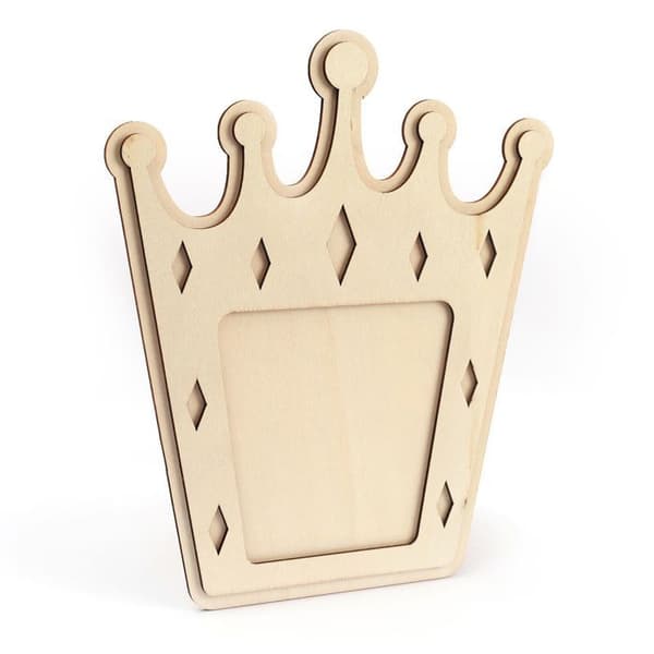 Ramar med träkrans 21,5 x 18 cm beige