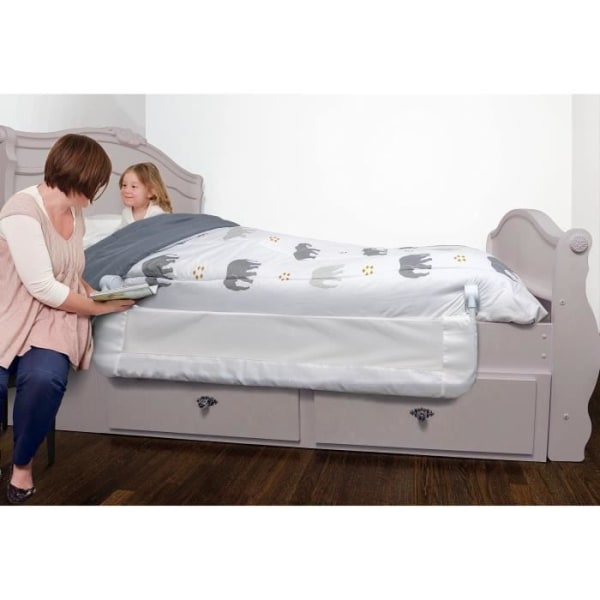 Dreambaby Nicole hopfällbar och bärbar extra stor sängstång - 150 x 50 cm - Vit