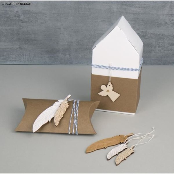 Pendentti. puu Enkeli, FSC Mix Cred, 4,5+7,5cm, narulla, sct.-LS 6kpl, luonnollinen