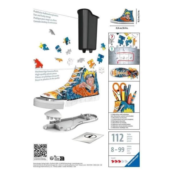 3D-puslespil - Ravensburger - Naruto Sneaker - 108 brikker - Blå Blå