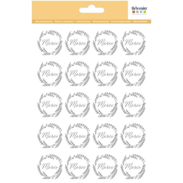 Artemio-dekaler - We're Getting Married Collection - Thank You Silver - 20 mönster Silver