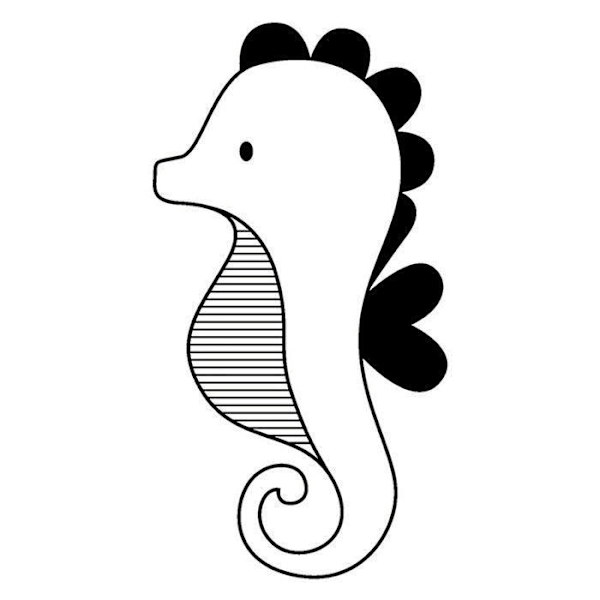 Tampon i træ Hippocampe 26 x 36 cm