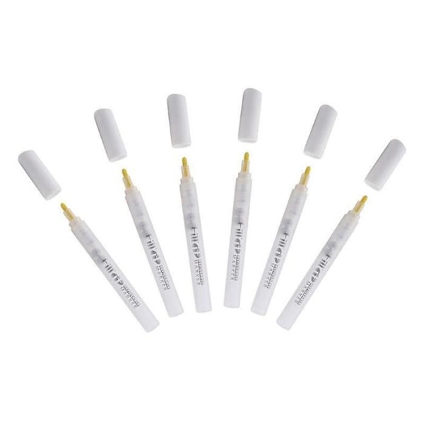 Tom kuglemarkør - Genopfyldelig filtspids - 6 stk - 4,5 mm spids Transparent