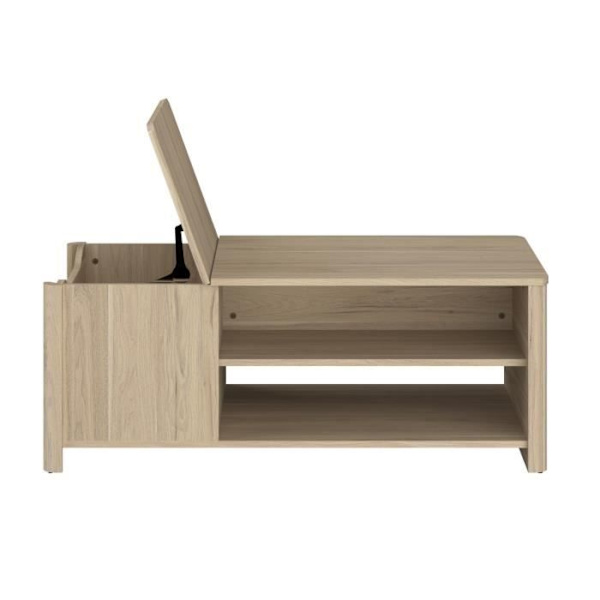 Rektangulært BETTY sofabord - I papirbelagt spånplade - Eg indretning - Klassisk - L110 x H42 x D60 cm Ek