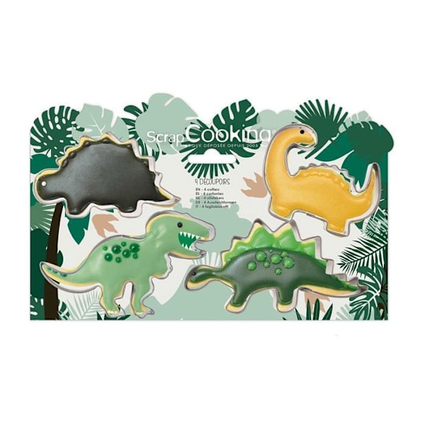 Udstansere - Scrapcooking - Dino - 4 stk. - Hvidt jern - Opvaskemaskinevenlig