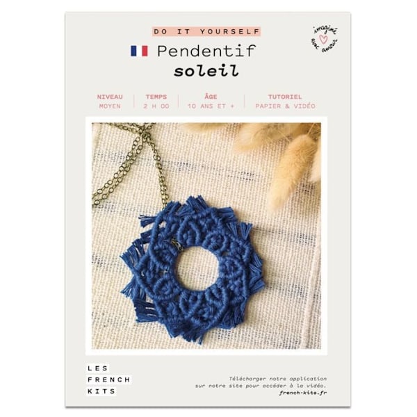 Pendentif - Franske Kits - Sol - Blå - Barn - Mellem Niveau Blå