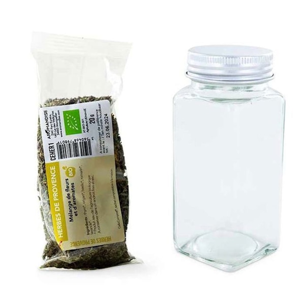 Flaske krydderpulver + urter fra provence 20 g Transparent