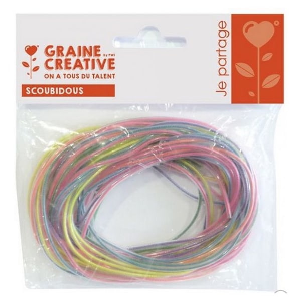 Scoubidous garn - Creative Seed - Multicolor - Pearl Effect - 12 delar - Ftalatfritt Flerfärgad