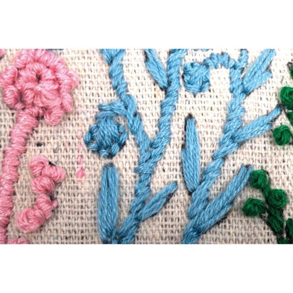 Broderisæt - Blomster og græsser - 13,5 cm färgrik