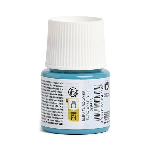 Lædermaling - Setacolor - Flere farver tilgængelige - 45 ml 13 - Turkisblå Turkos