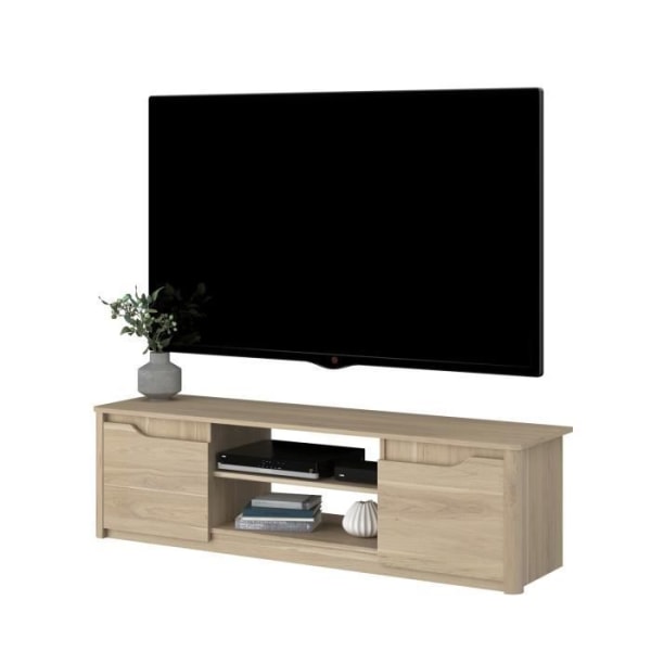 BETTY klassisk tv-skab - Eg dekorerede spånplademøbler - L150 x H42 x D60 cm Ek