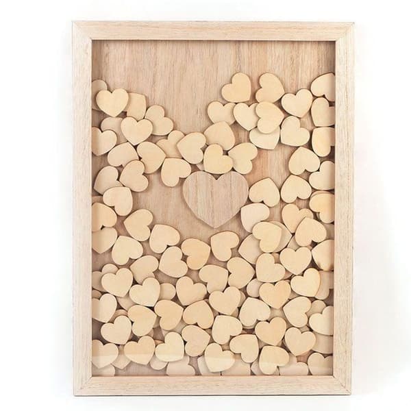 2 tilpasselige trækrammer 30 x 42 cm - 100 hjertebeskeder beige