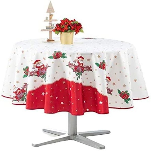 Julduk - Ej specificerat - Jultomtemotiv - Rund eller rektangulär - 160 cm - Fläckbeständig Vit