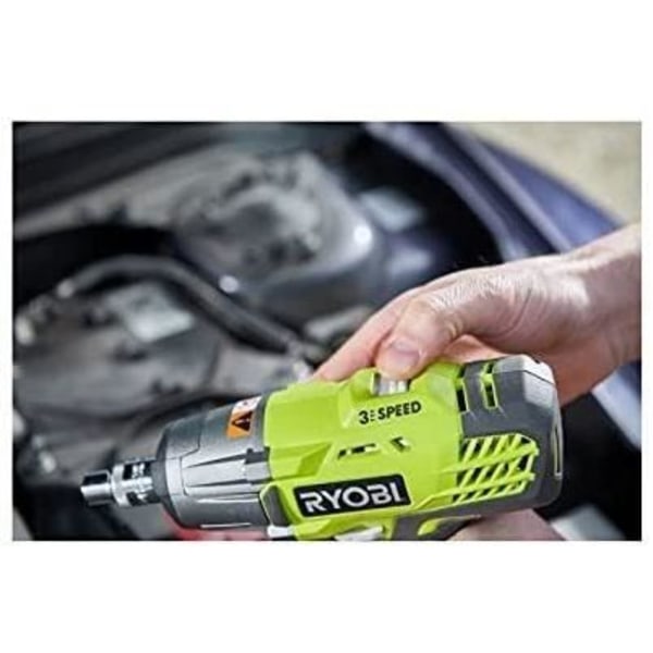 RYOBI - 18V ONE+ slagnøgle - 3 tilstande - 1/2" firkantet drev + 2 Ah batteri, taske og 1/4" adapter - R18IW3-120S Grönt & kol