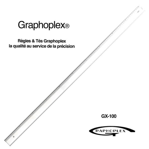 Transparent regel 1 vinkel + buler 100 cm