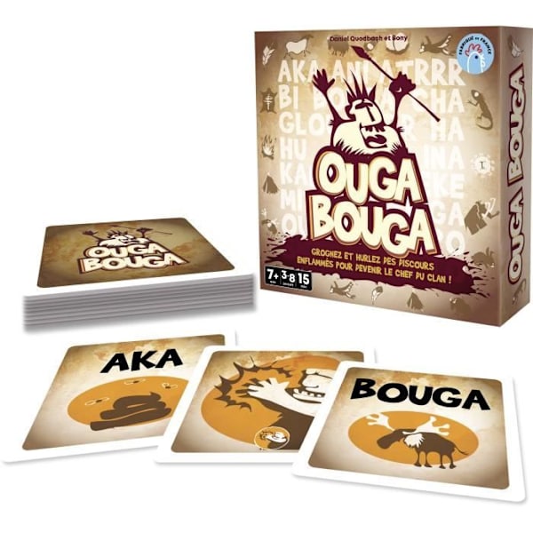 Ouga Bouga - Asmodee - Bli ledare för klanen - Från 7 år - Tillverkad i Frankrike Beige, svart och brun
