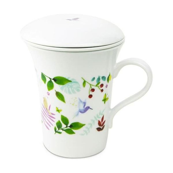 Tisanière - Aromandise - Eden - Konstporcelän - 250 ml - Inbyggt filter Färgglada mönster