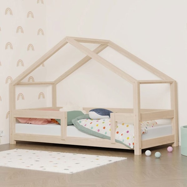 Lit cabane enfant LUCKY 80 x 160 beige Beige