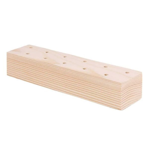 2 trästöd för torkade blommor - 21 x 4 x 5 cm kastanj