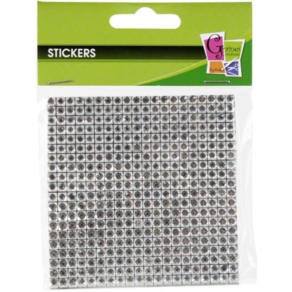 Graine Créative - 4 mm Sølv Klæbende Rhinsten 400 stk. Silver