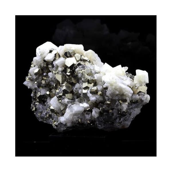 Sten og mineraler. Dolomit + Pyrit. 703,0 øre. Mésage Mine, Vizille, Frankrig..