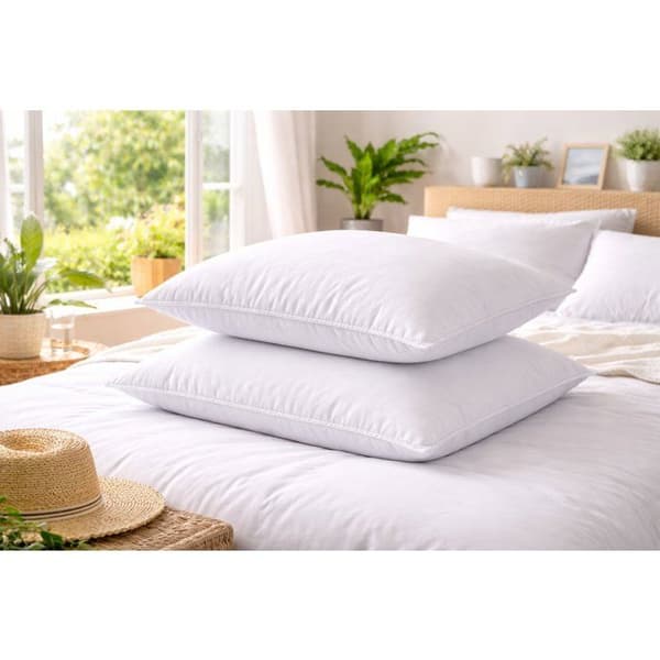 Set med 2 Kuddar - BLANREVE - Speciellt för Svettning - 60 x 60 cm - Vit Vit