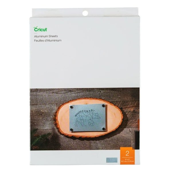2 alumiinilevyä kaiverrettavaksi Cricut 17,8 x 12,7 cm Grå