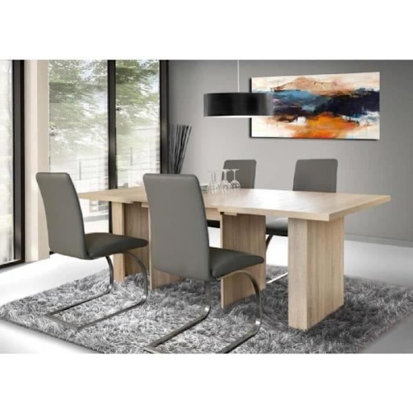 Udtrækkeligt spisebord til 6 til 12 personer moderne stil Sonoma eg indretning - SPISNING - L 140-273 x B 90 cm Sonoma ekdekor