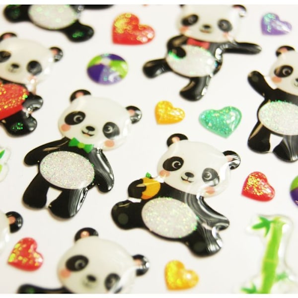 Tarrat - Panda - Kimallus - Epoksi Flerfärgad