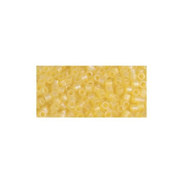 Delica-rocailles, 2,2 mm ø, citron, 8 g, transparent Rainbow frostad, ask