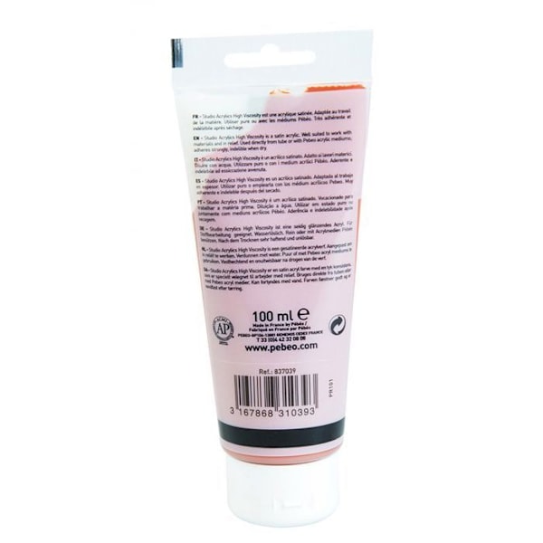 Akryylimaali - Pébéo - Studio Akryyli - Venetsian punainen - 100 ml - Satiini Venedig Röd, Turkosblå