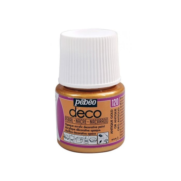 Acrylmaling - PEBEO - Perlemorsdeko - 45 ml - Farve Antik Guld - Kreative hobbyer Antikt guld