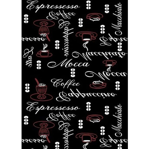 Tæppe - ESPRESSO - Sort - 40x60 cm - Antislip - Maskinvaskbar
