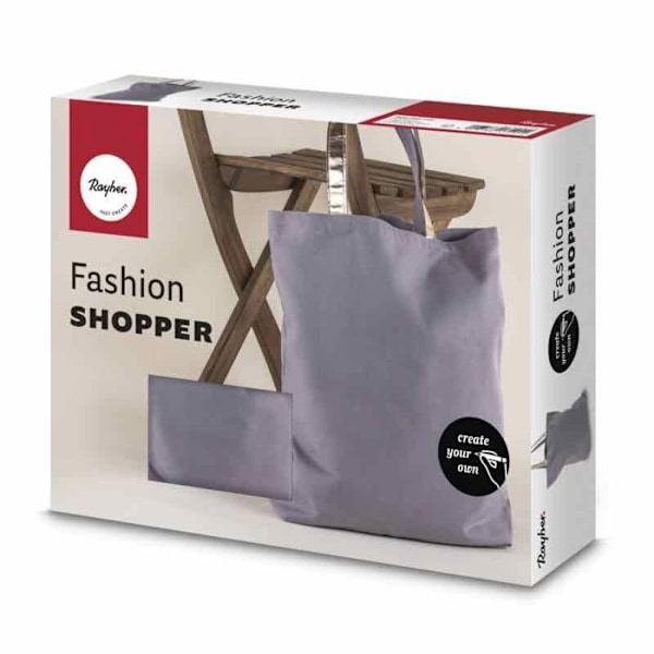 Shoppingtaske - Mode - Grå - 46x46cm - 330g/m² - Økologisk grå