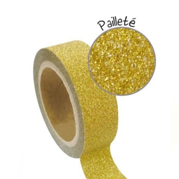 2 glimmer malertape 1,5 cm x 5 m - Guld gyllene