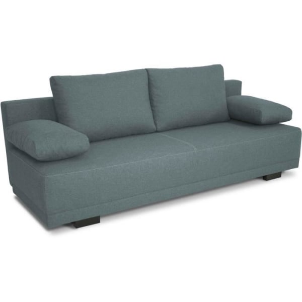 Clic-clac soffa – Blått tyg – L 194 x D 80 x H 77 cm – LARA – Tillverkad i Ukraina