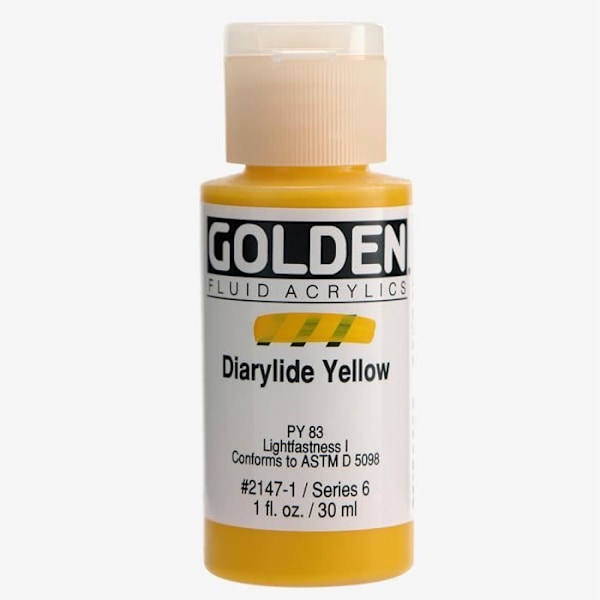 Golden : Nesteakryyliväri : 30ml (1oz) : Diarylide Keltainen
