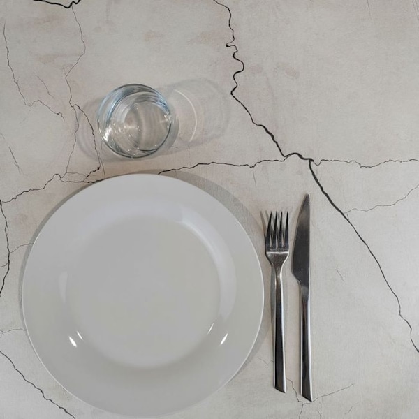 Bord 70 x 70 cm - Milan hvid måne model Beige