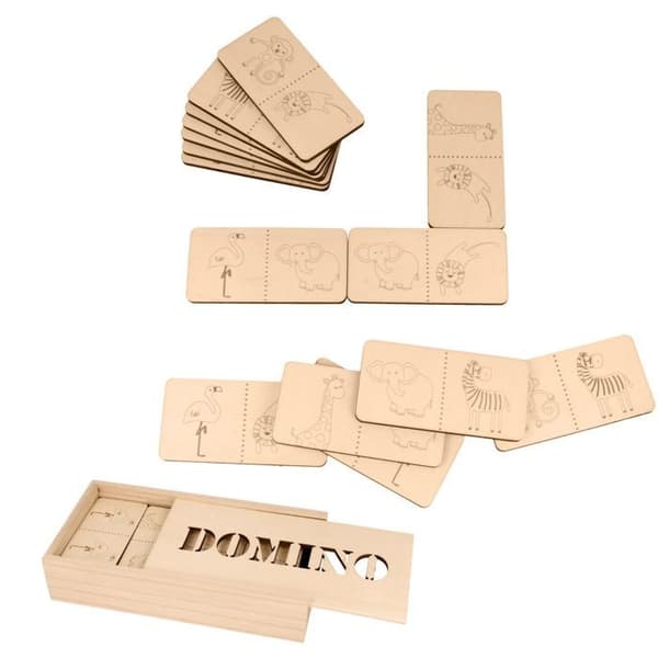 3 børns træ safari spil Beige