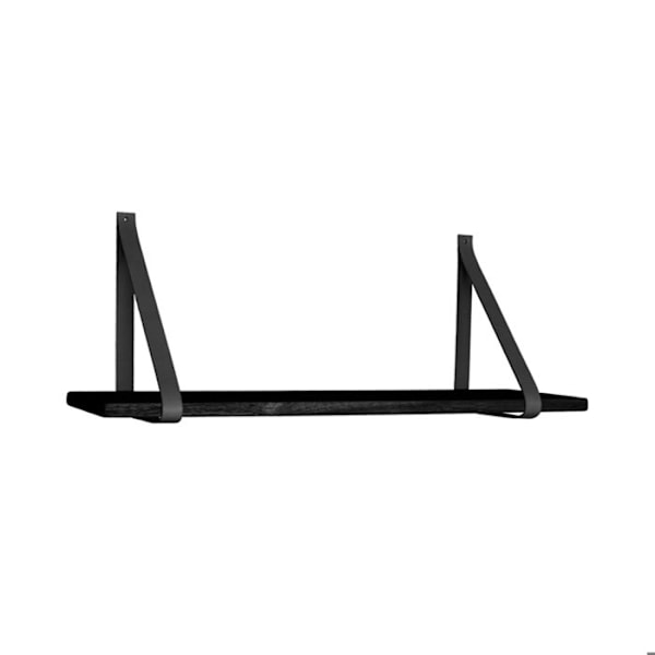 House Nordic Etagere med läderremmar Lila Svart 442799 Svart