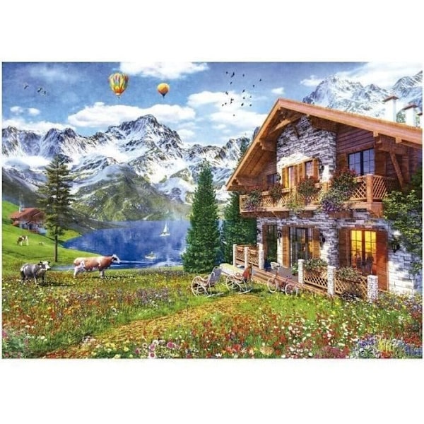 Maisema- ja luontopalapeli - EDUCA - ALPINE CHALET - 4000 kpl - Mukana liimapussi
