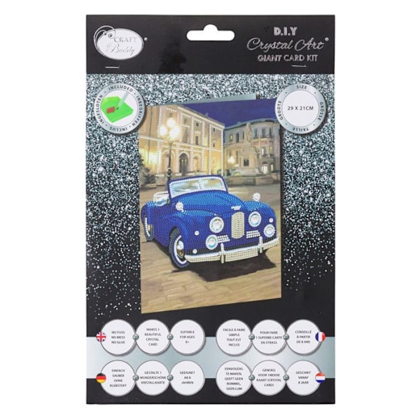 "Kit carte broderie diamant 21x29cm Cabriolet" in Finnish is "Diamanttiurikortti 21x29cm Cabriolet". Flerfärgad